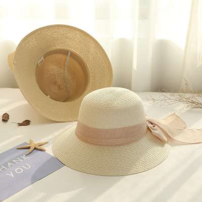 wholesale sale classic summer beach fashion  fisherman straw hats for  young girls